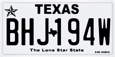 TX license plate BHJ194W