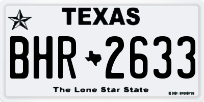 TX license plate BHR2633