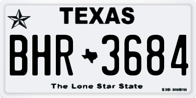 TX license plate BHR3684