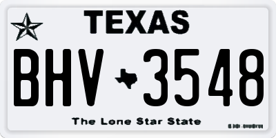 TX license plate BHV3548