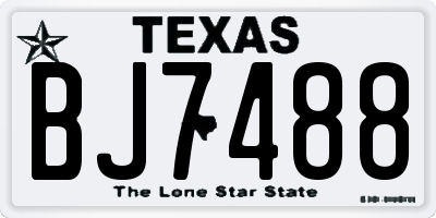 TX license plate BJ7488