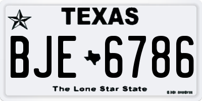 TX license plate BJE6786