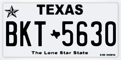 TX license plate BKT5630