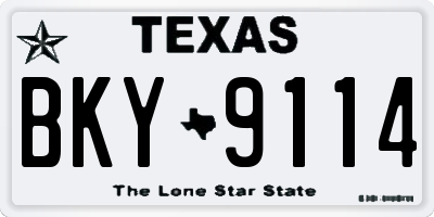TX license plate BKY9114