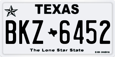 TX license plate BKZ6452
