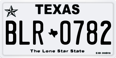 TX license plate BLR0782