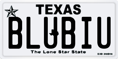 TX license plate BLUBIU