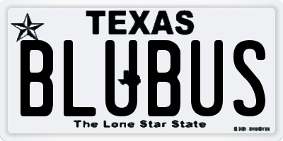 TX license plate BLUBUS