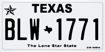 TX license plate BLW1771