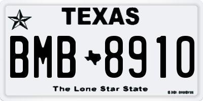 TX license plate BMB8910