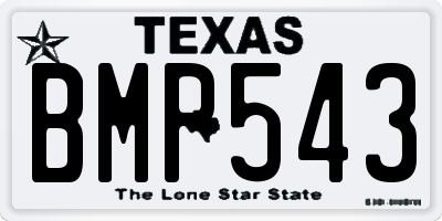 TX license plate BMP543