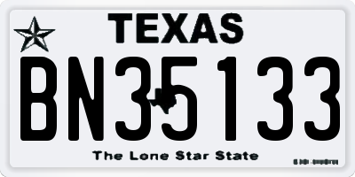 TX license plate BN35133