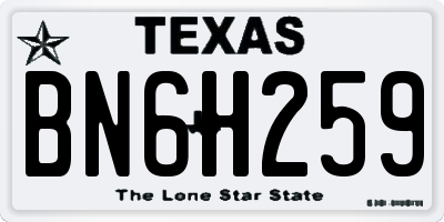 TX license plate BN6H259
