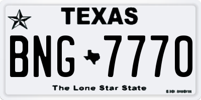 TX license plate BNG7770