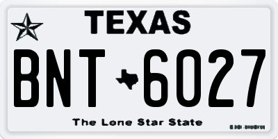 TX license plate BNT6027