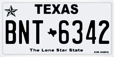 TX license plate BNT6342