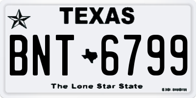 TX license plate BNT6799