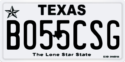 TX license plate BO55CSG