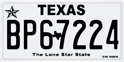 TX license plate BP67224