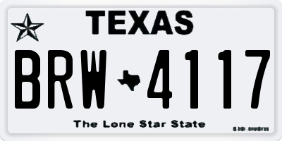 TX license plate BRW4117
