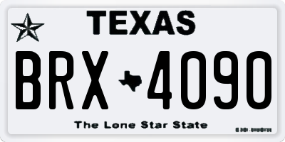 TX license plate BRX4090