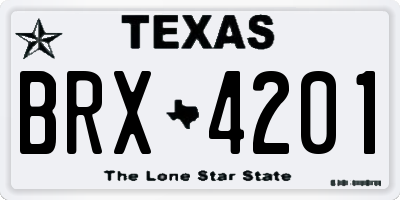 TX license plate BRX4201