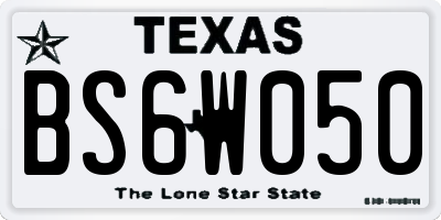 TX license plate BS6W050