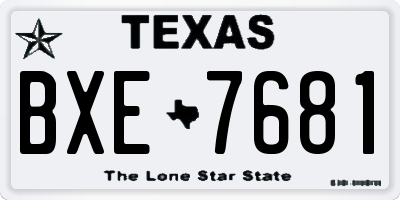 TX license plate BXE7681