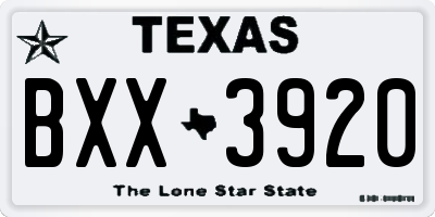 TX license plate BXX3920