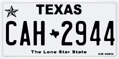 TX license plate CAH2944