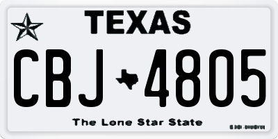 TX license plate CBJ4805