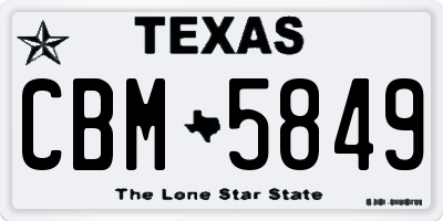 TX license plate CBM5849