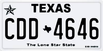 TX license plate CDD4646