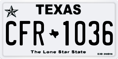 TX license plate CFR1036