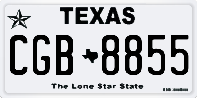 TX license plate CGB8855