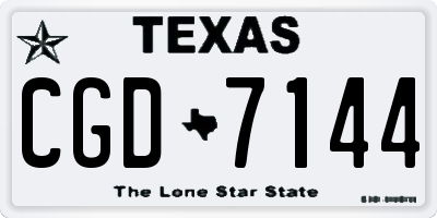 TX license plate CGD7144