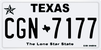 TX license plate CGN7177