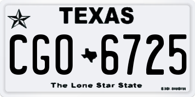 TX license plate CGO6725