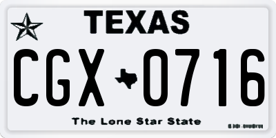 TX license plate CGX0716