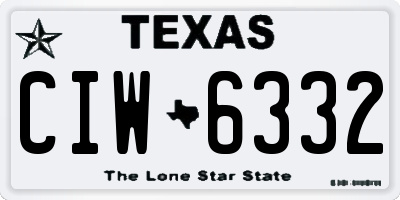 TX license plate CIW6332