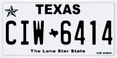 TX license plate CIW6414