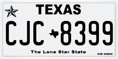 TX license plate CJC8399