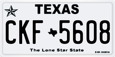 TX license plate CKF5608