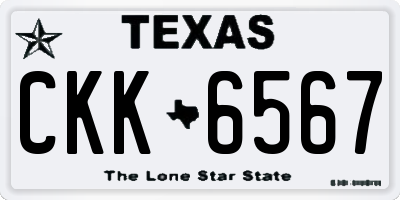 TX license plate CKK6567