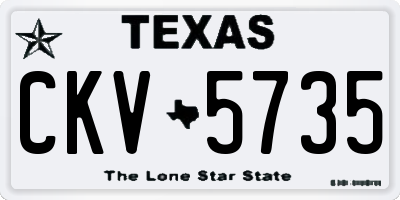 TX license plate CKV5735