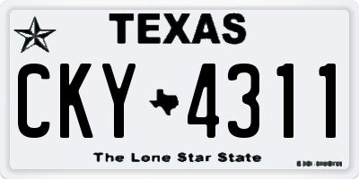 TX license plate CKY4311