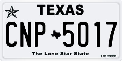 TX license plate CNP5017