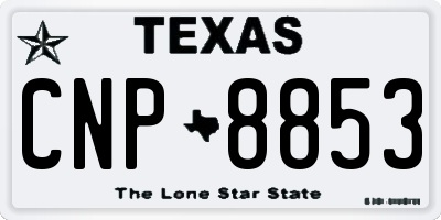 TX license plate CNP8853