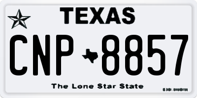 TX license plate CNP8857