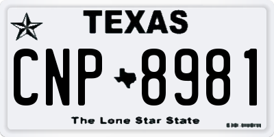 TX license plate CNP8981